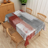 Aperturee - Deep Red Grey Distressed Style Rectangle Tablecloth